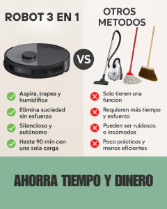 ROBOT INTELIGENTE 3 EN 1 ASPIRA/BARRE/HUMIDIFICA + ¡E-BOOK DE REGALO!